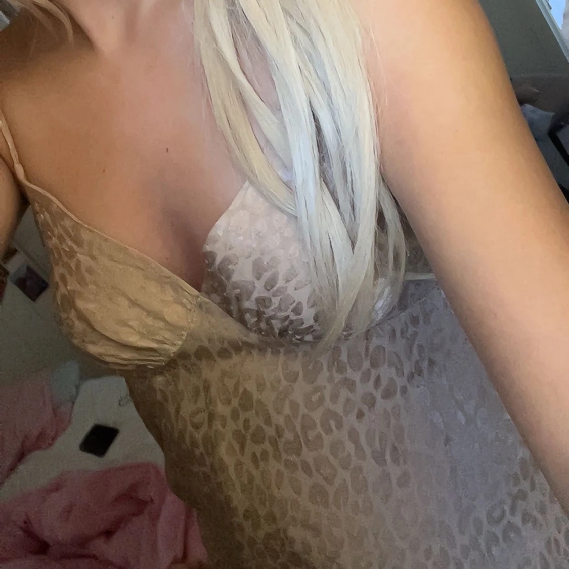 Beige leopardmönstrad linne - 1