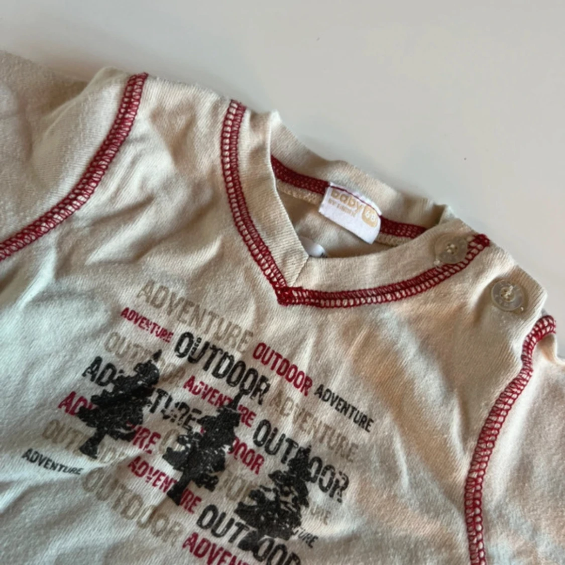 Beige långärmad body med tryck - 2