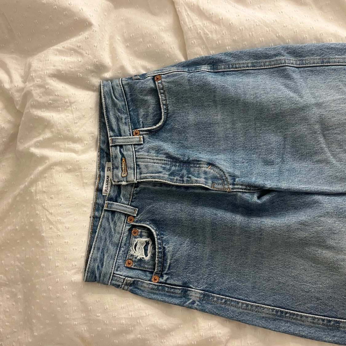 Blåa raka Jeans  - 1