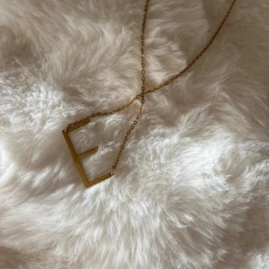 e halsband - säljer ett gulligt E halsband! i rostfritt stål.