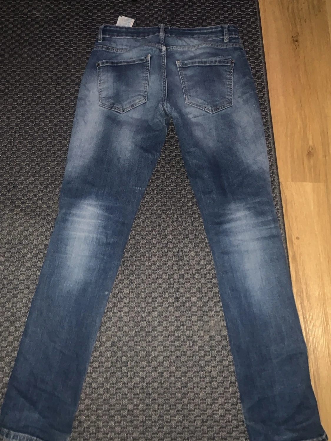 Blå slitna dsquared2 jeans - 1