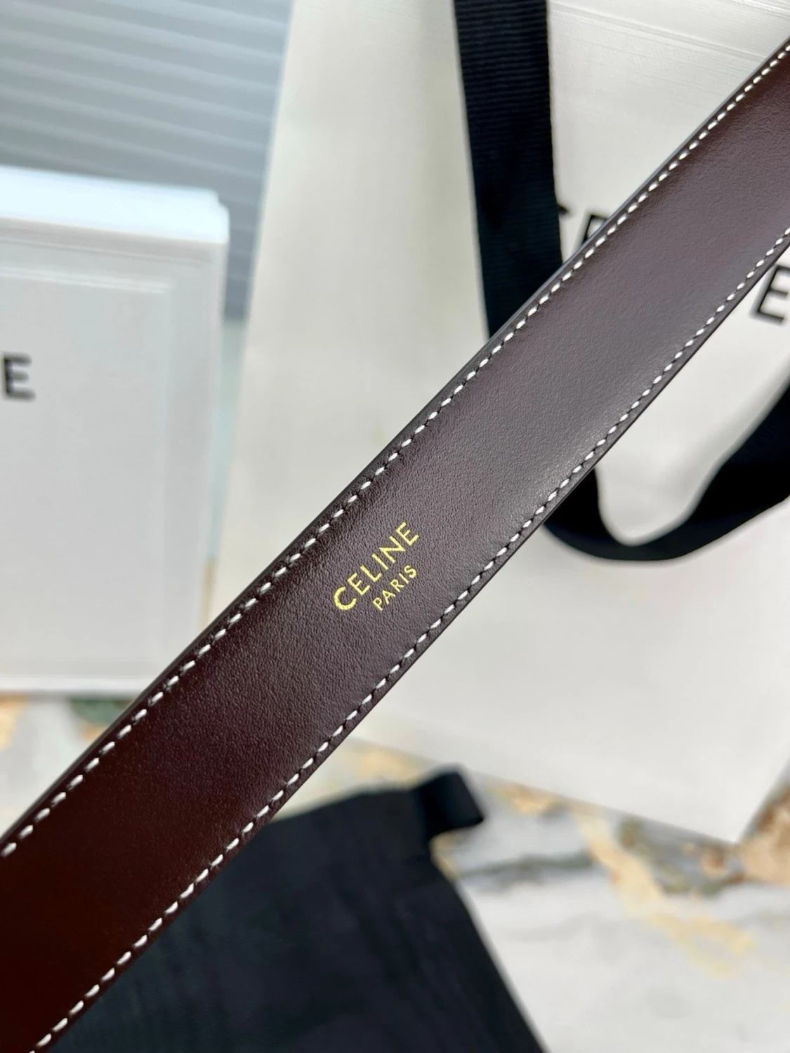 Brunt läderbälte från Celine - 2