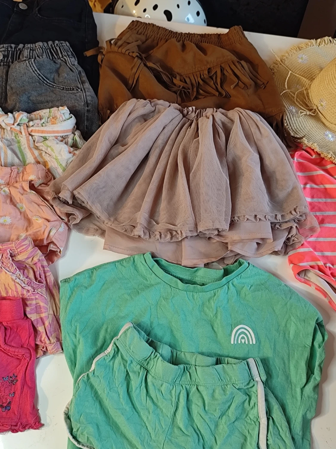 Somrigt klädpaket med shorts och kjol stl 110/116 - 2