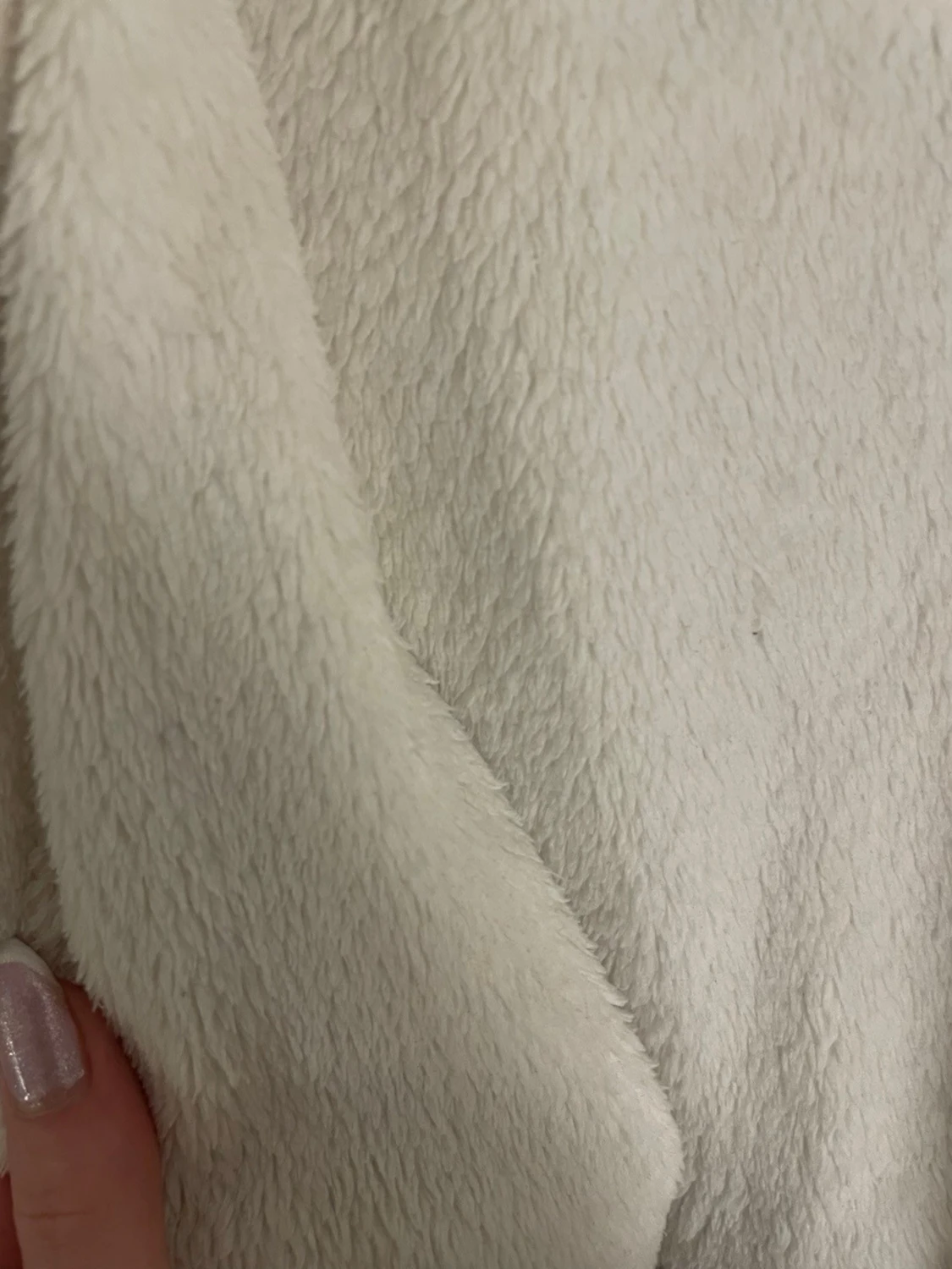 Krämvit fluffig morgonrock S/M - 2