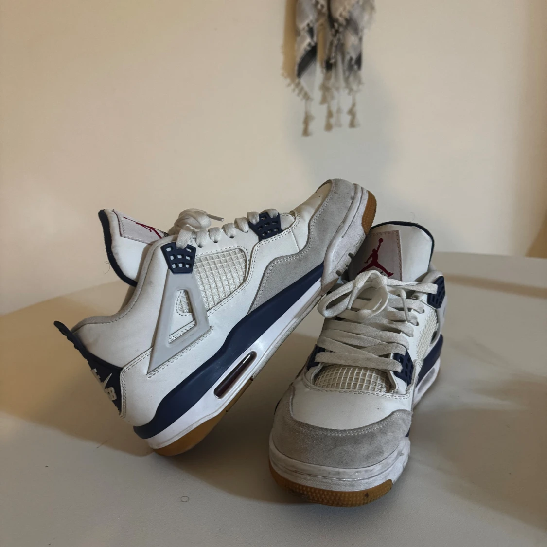 Nike SB Air Jordan 4 sneakers vit/marin - 4