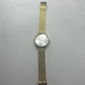 Regal guldig meshklocka silverurtavla - Stilren klocka från Regal med guldig mesh-länk och rund silverfärgad urtavla. Minimalistisk design utan siffror, bara tunna indexmarkeringar. Klockan har ett elegant och modernt uttryck som passar till många olika stilar ps du måste ha batterier 😘😘