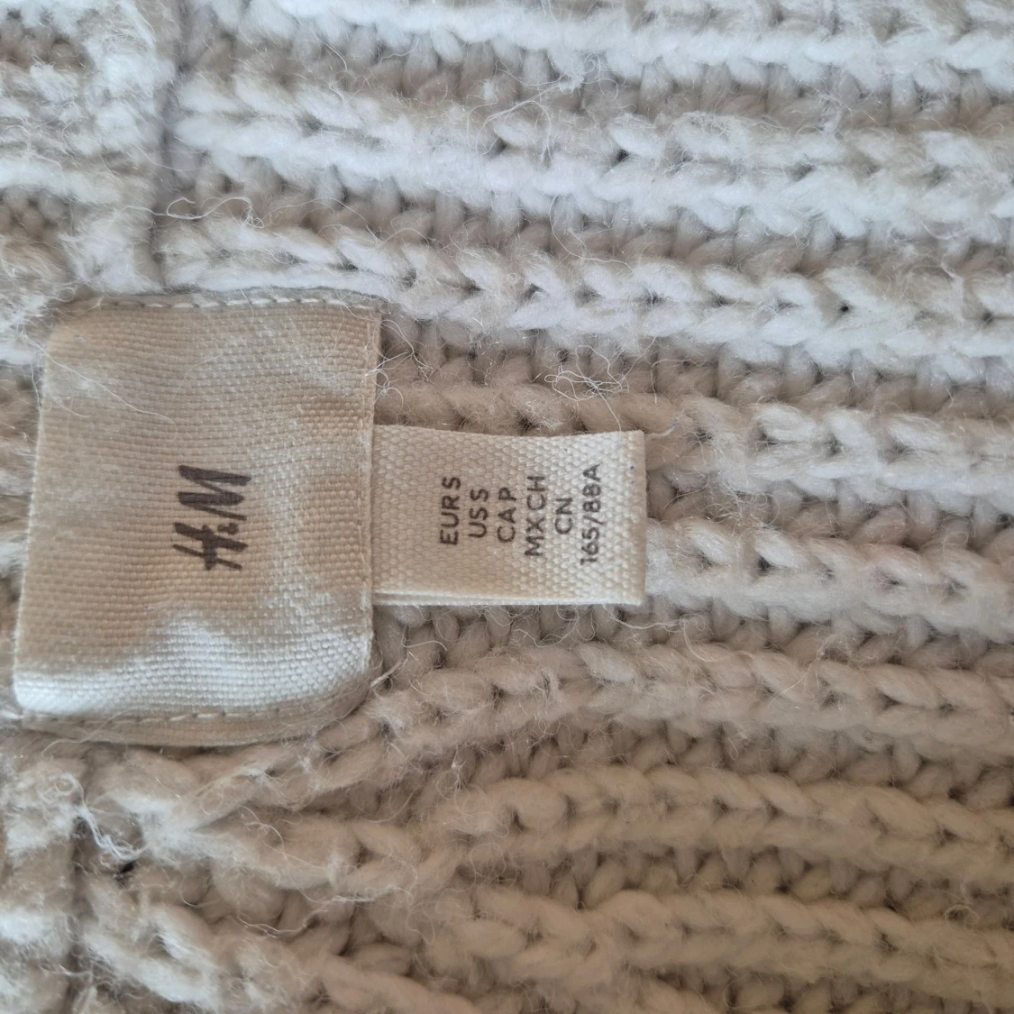 Vit stickad half zip tröja H&M - 3