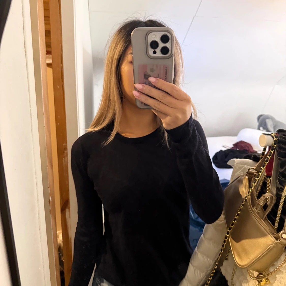 Svart långärmad tröja i bomull - 2