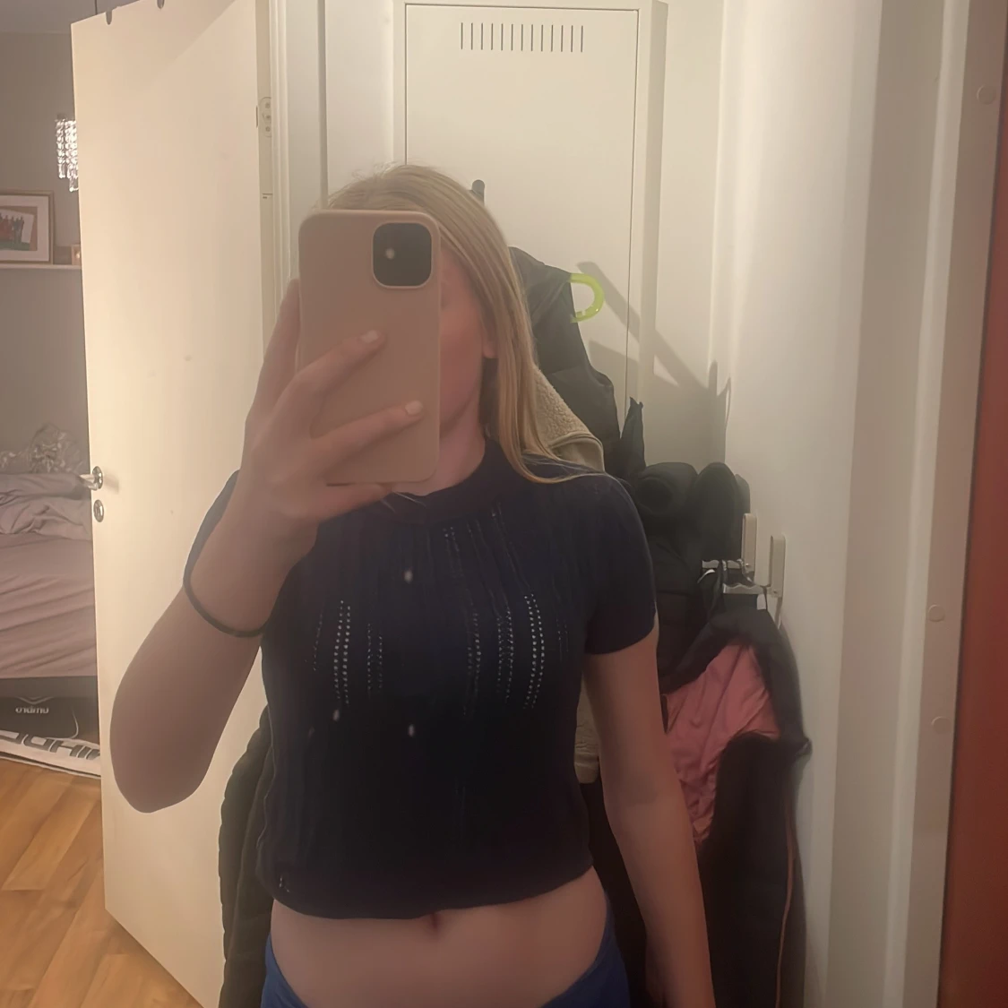 Mörkblå stickad topp från H&M - 3