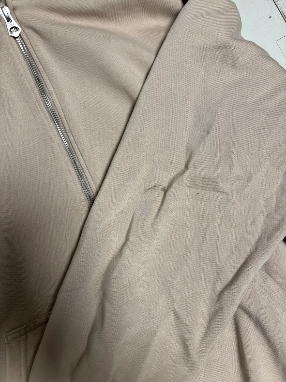 Beige zip hoodie från weekday - 2