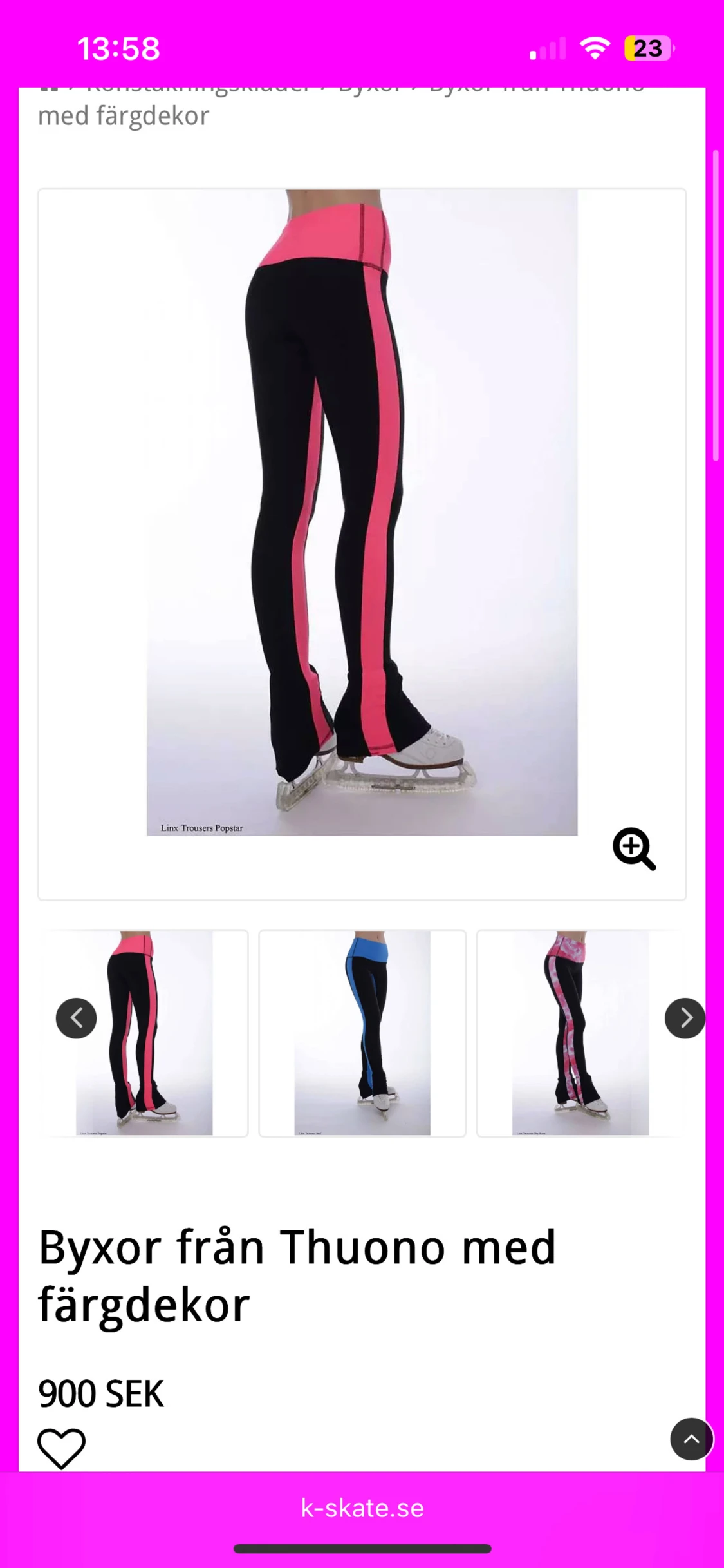 Thuono byxor rosa svart konståkning  - 5