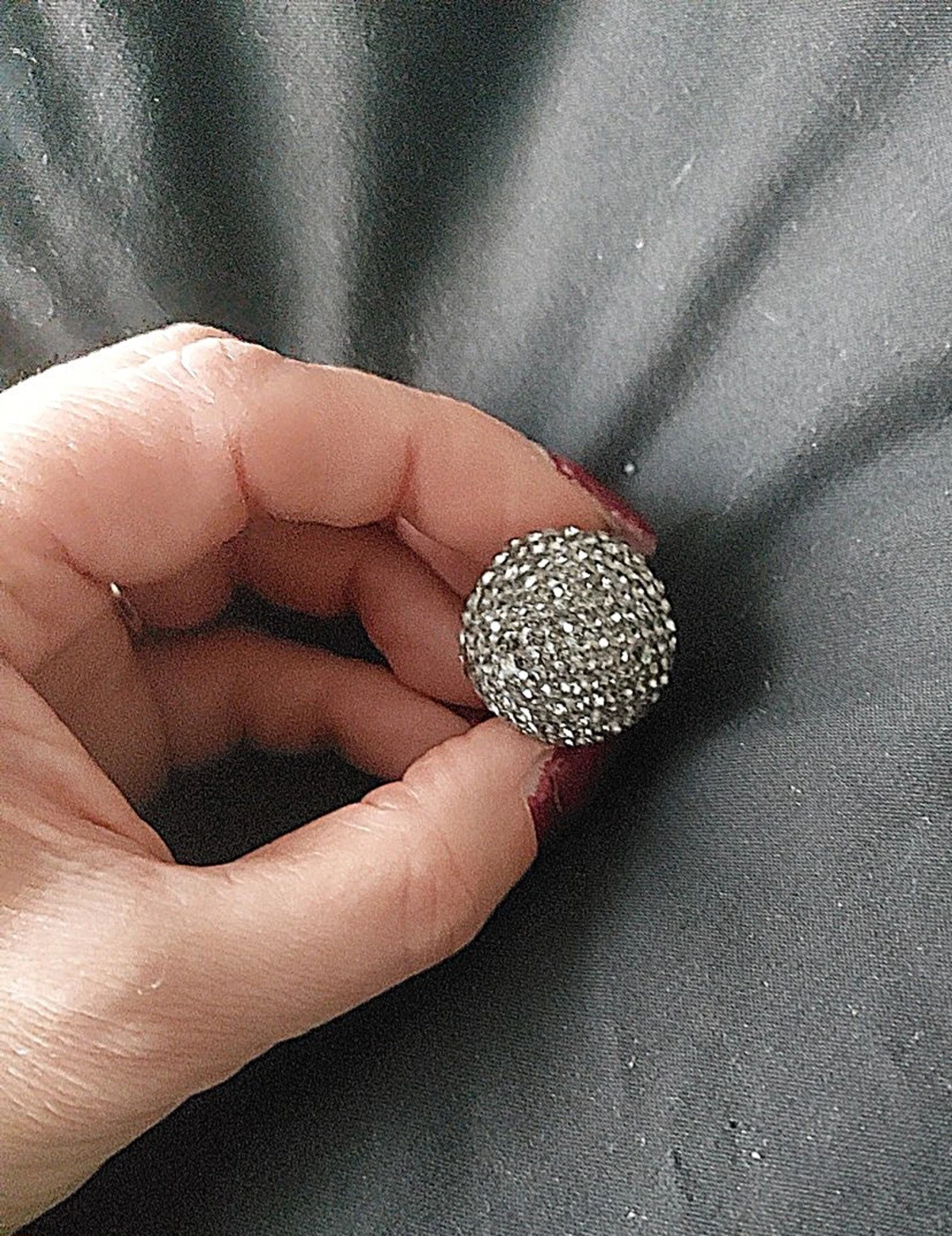 Glittrig silverring med stenar - 4