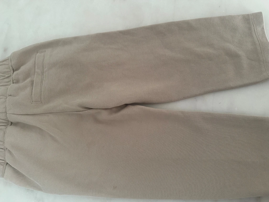 Beige mjukisbyxor med resårmidja - 3