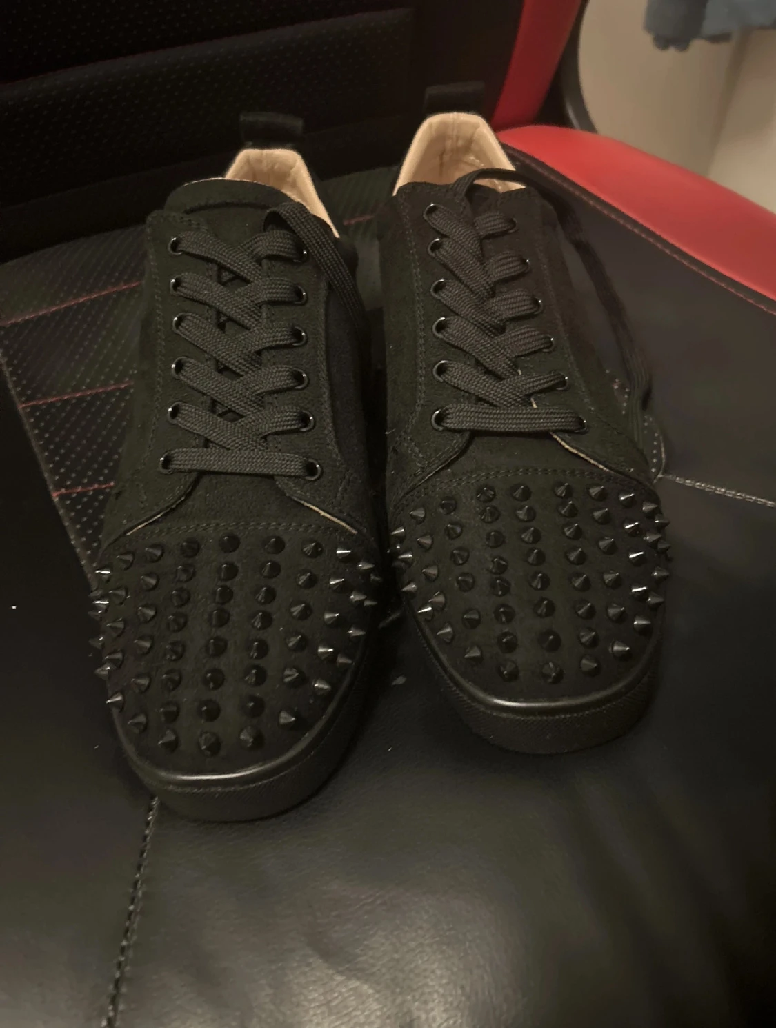 Christian Louboutin svarta sneakers med nitar - 3