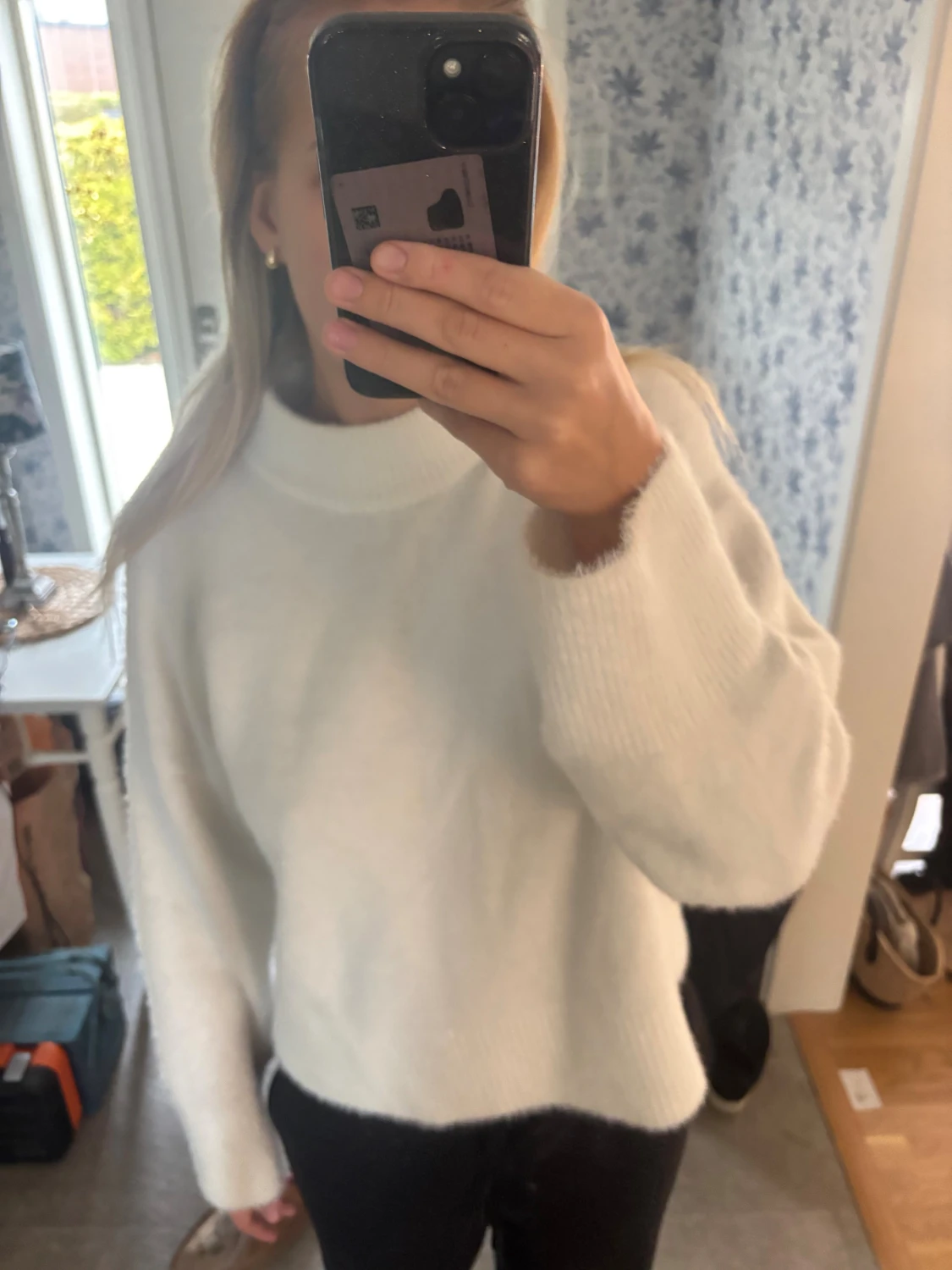 Vit stickad tröja från H&M - 1