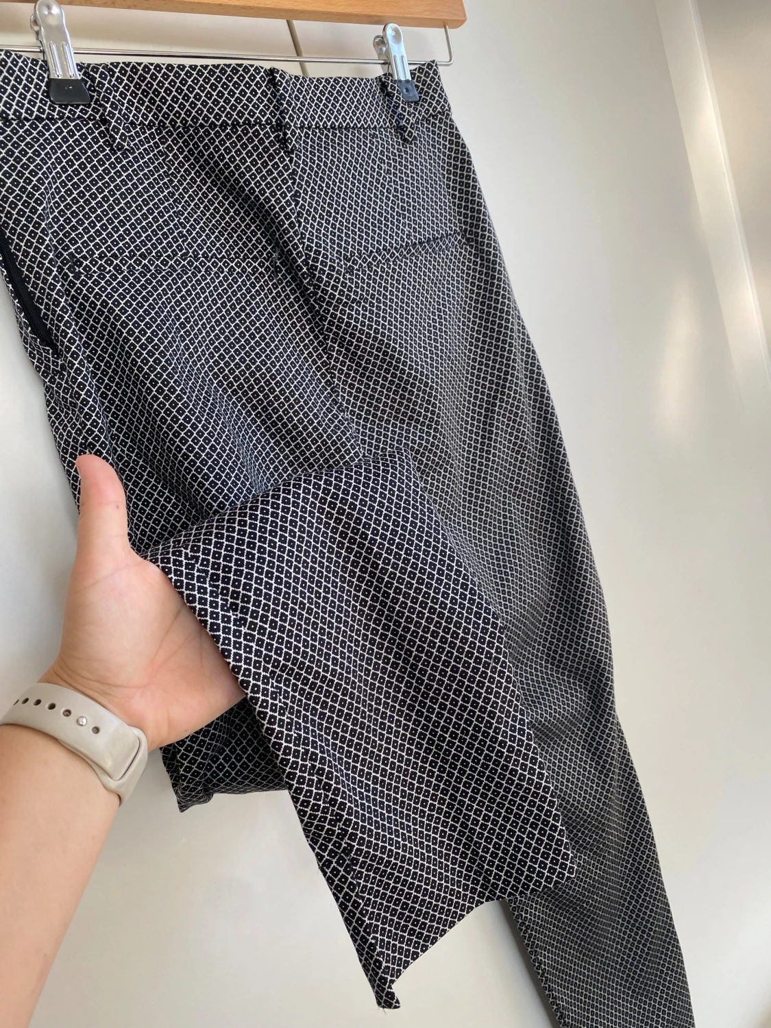 Svarta mönstrade kostymbyxor - 5