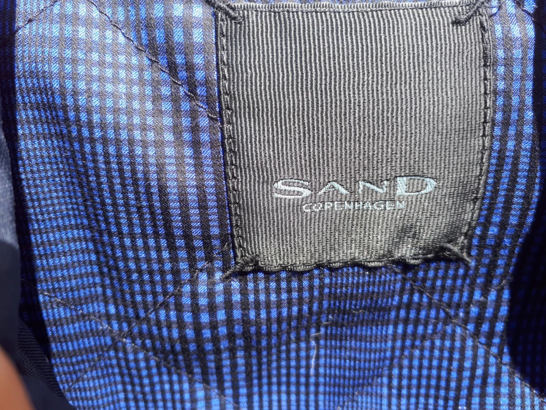 SAND Copenhagen, trenchcoat, mörkblå, bomull, nylon, läder - 3