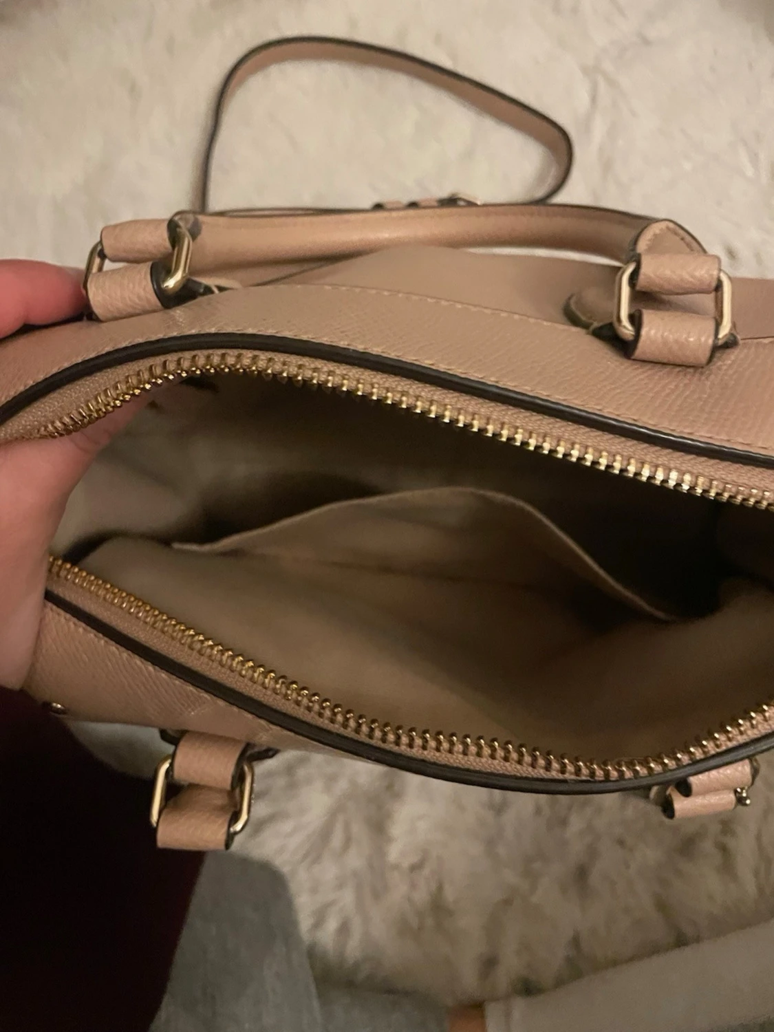 Beige handväska från Coach  - 6