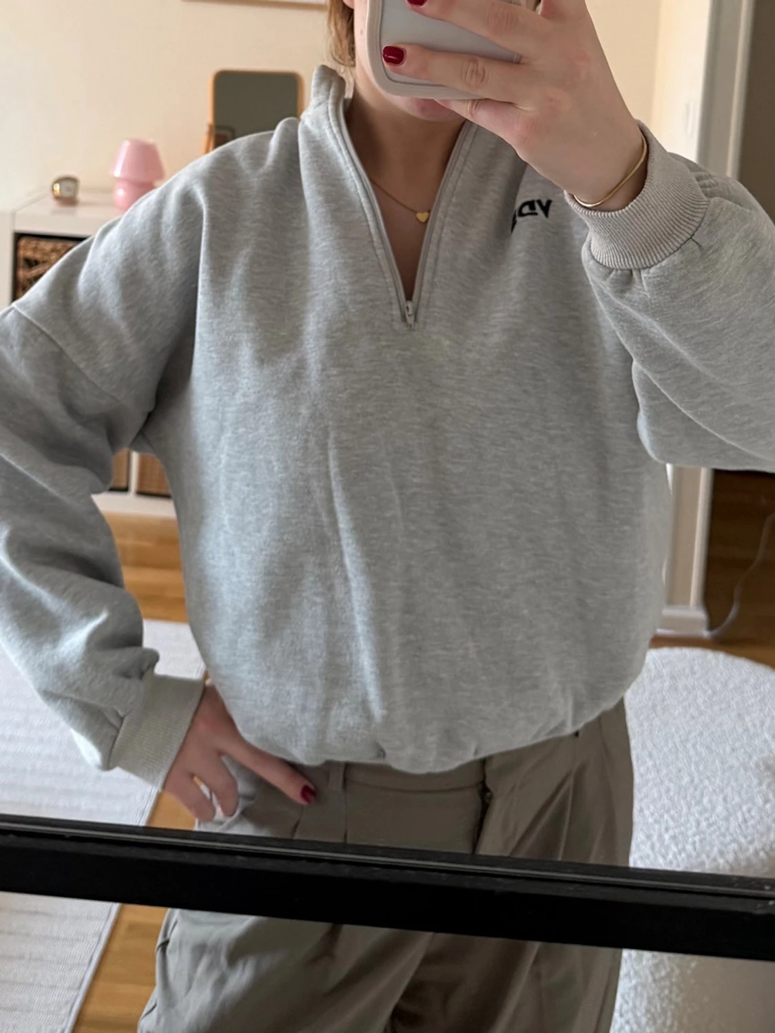 Ljusgrå quarterzip från Venderby’s  - 3