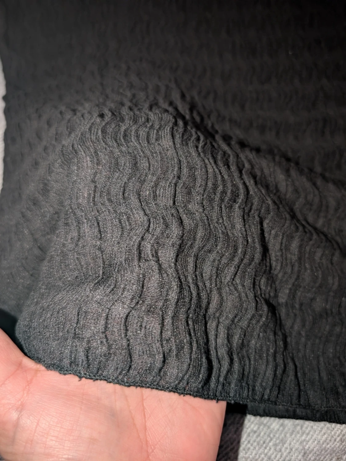 Svart ribbad långärmad topp stl xs - 1