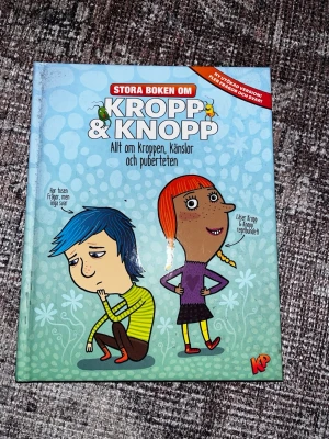 Stora boken om Kropp & Knopp  - En bok om puberteten från Kamratposten, köpt för 170 kronor tror jag. Pris kan såklart diskuteras! Meddela mig om du vill köpa, jag säljer inte via köp nu!