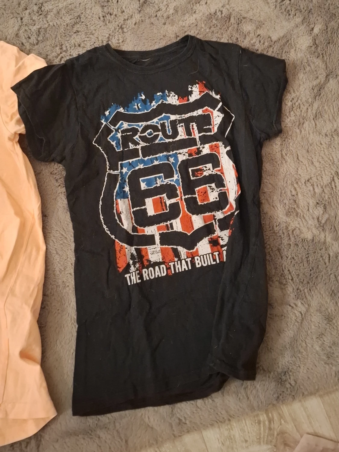 Svart Route 66 t-shirt med tryck
