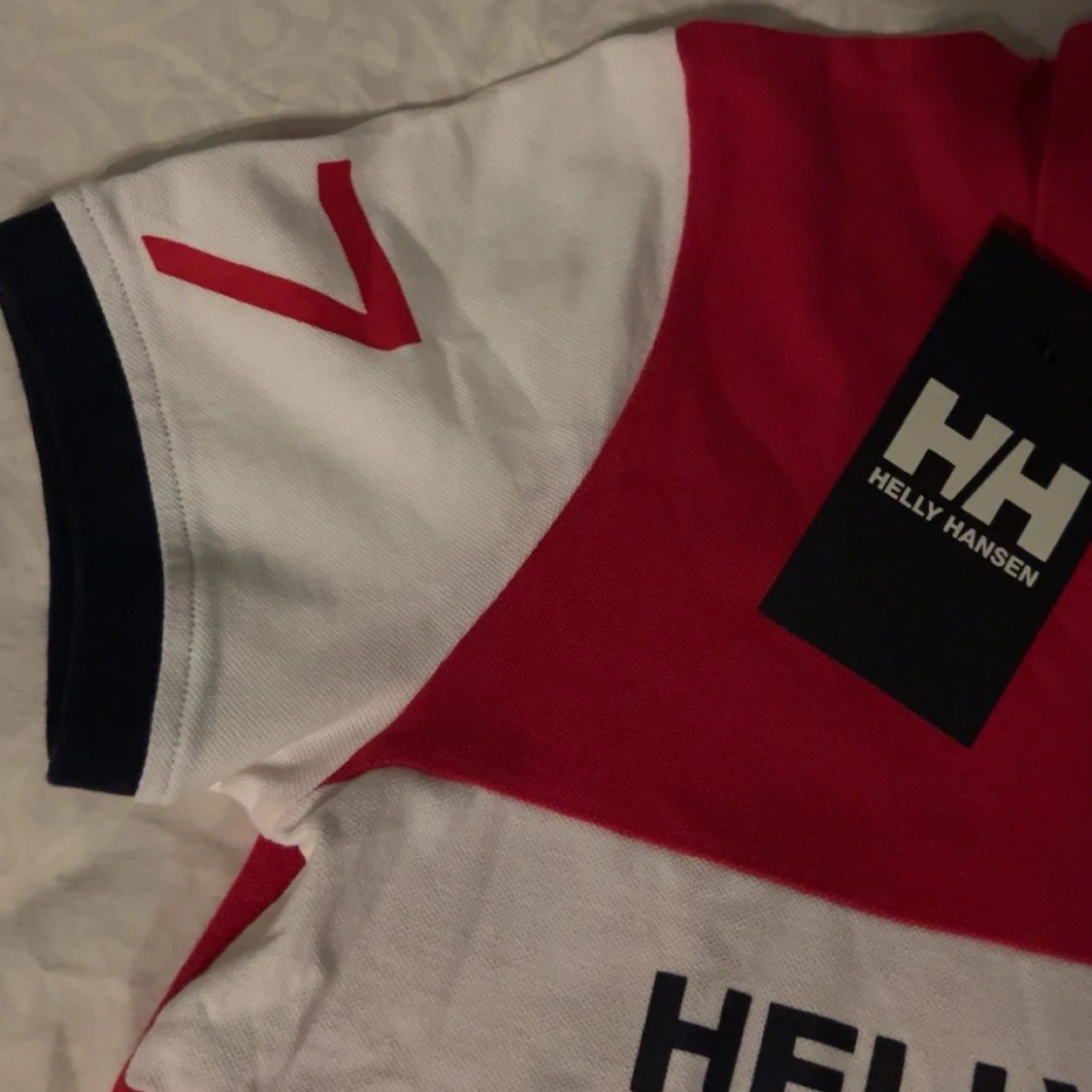 Röd och vit pikétröja Helly Hansen - 1
