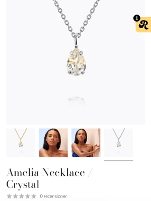 Amelia halsband med kristall - Jätte fint halsband från Caroline svedbom aldrig använt pga jag bär bara guld💕nypris 695 