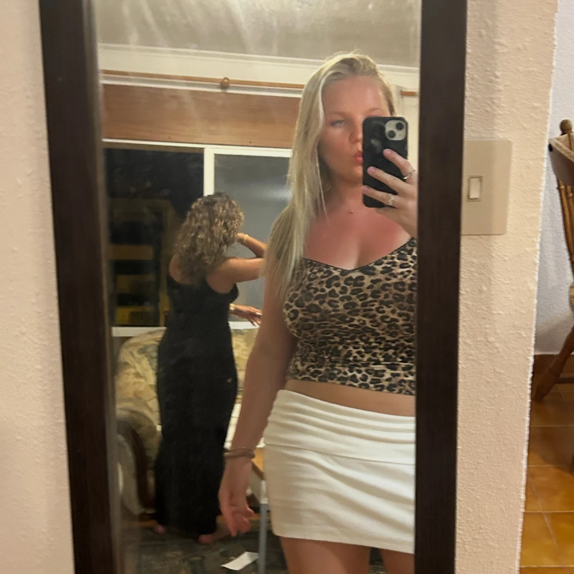 Leopardmönstrad croppad topp