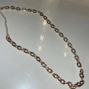 Guldfärgat kedjehalsband - Aldrig använd! ett guldfärgat kedje-halsband. Inte säker på om det är dam, herr eller unisex.