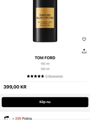 Tom Ford Black Orchid body spray - Tom Ford Black Orchid All Over Body Spray, 150 ml. En ikonisk body spray med lyxig känsla och stilren design. Perfekt för dig som vill dofta gott. Är oanvänd, med förpackningen 