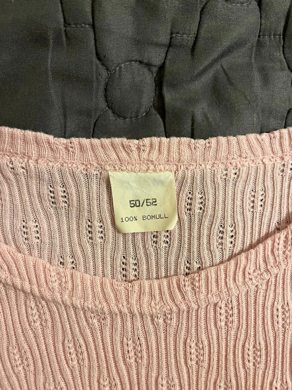 Ljusrosa ribbad topp i 100% bomull strl 50/52 - 2