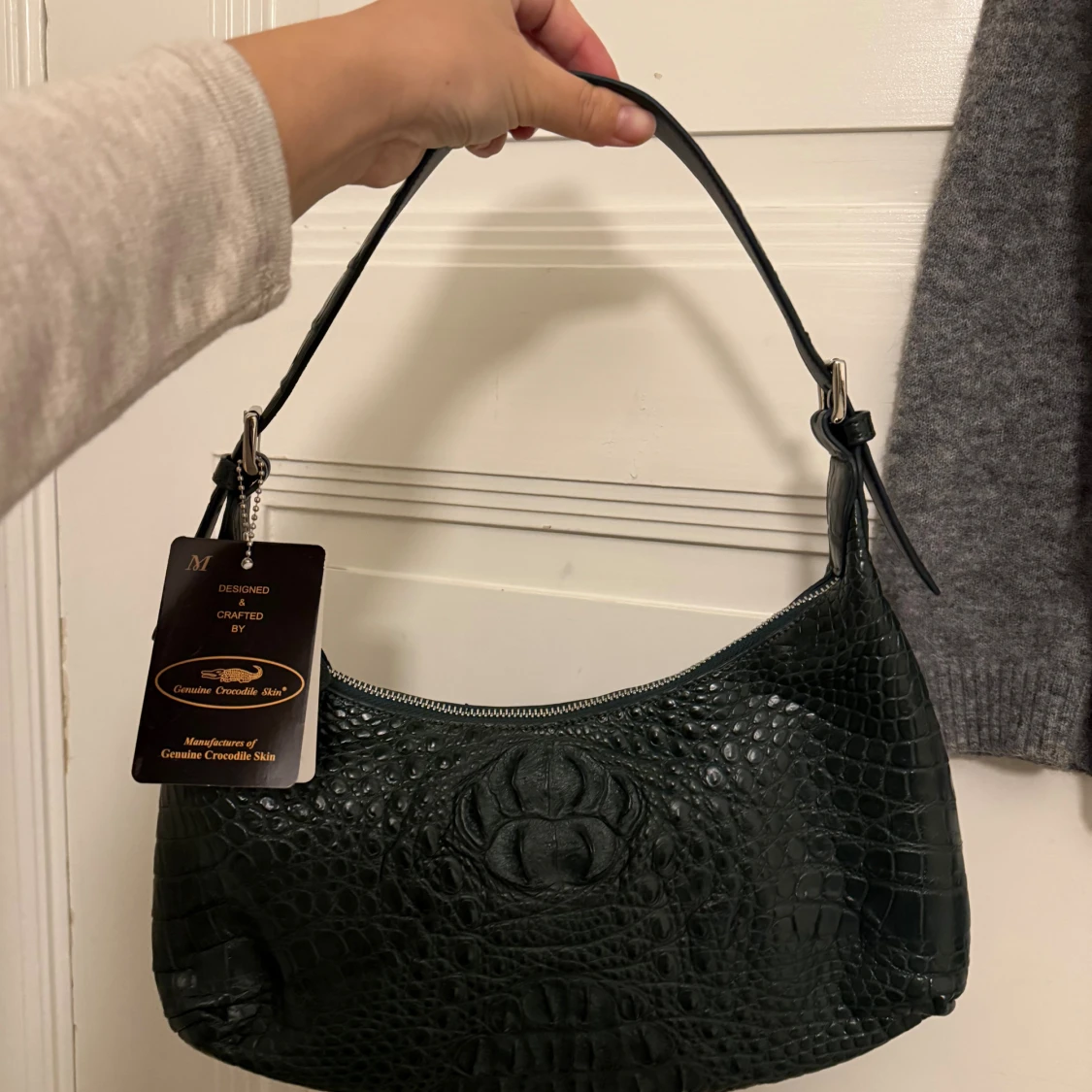 Krokodilskinn handväska grön - 1
