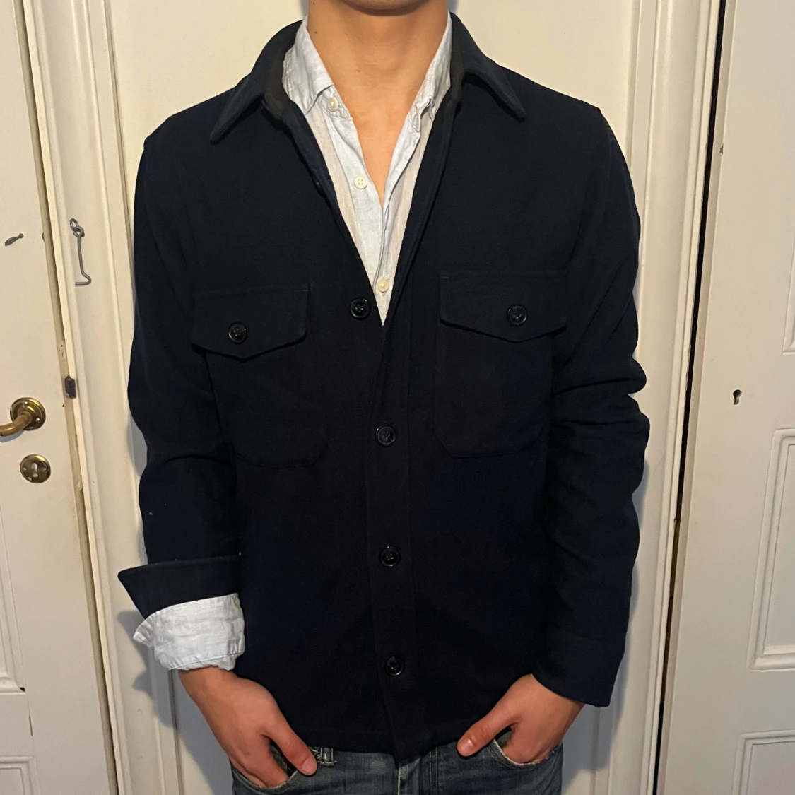 Mörkblå overshirt från Calvin Klein