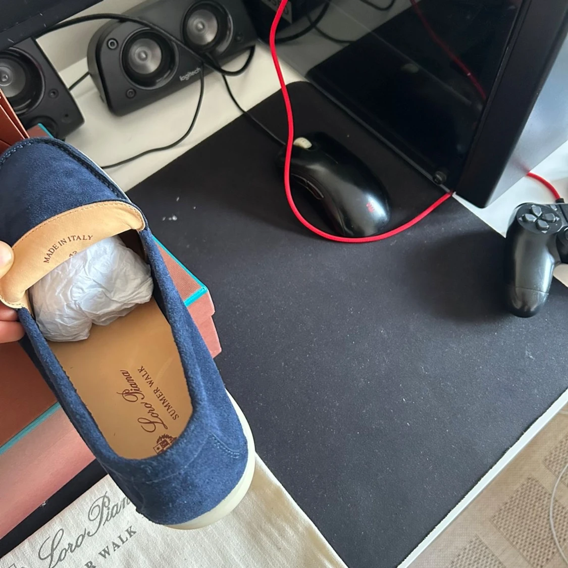 Blå mockaloafers från Loro Piana - 2