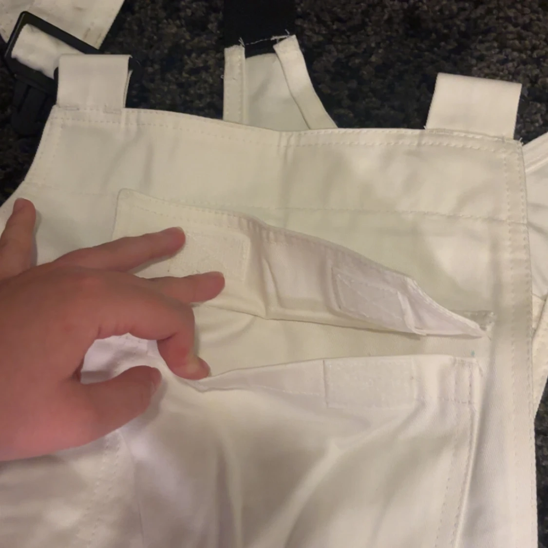 Vita hängselbyxor - 4