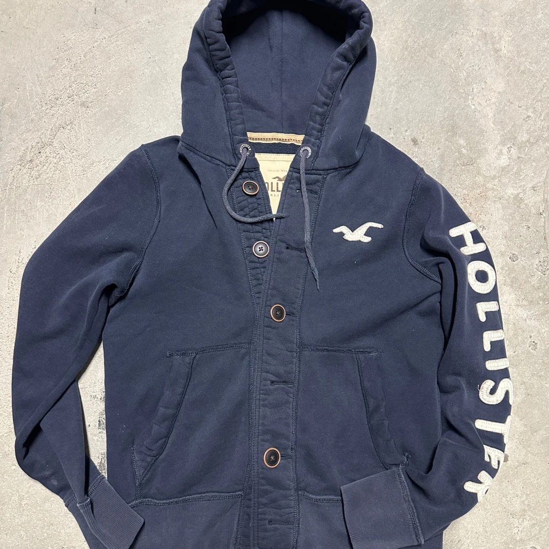 Vintage Hollister Hoodie med knappar