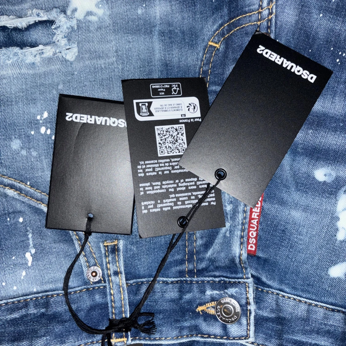 Helt nya! Dsquared2 blå jeans med slitningar - 2