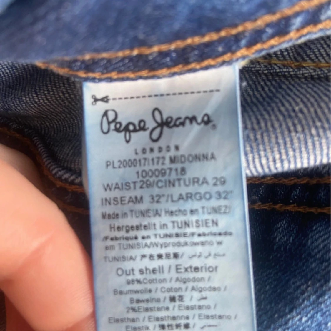 Blå lågmidjade utsvängda Pepe jeans - 4