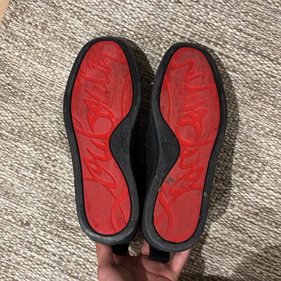 Christian Louboutin svarta sneakers med nitar - 2