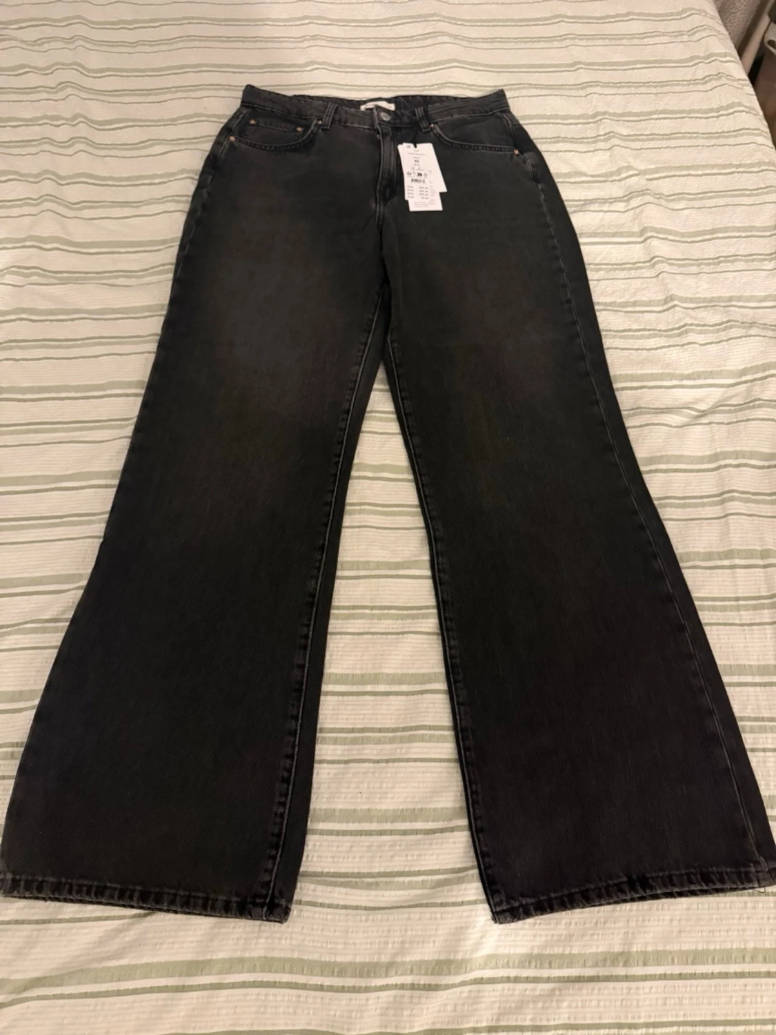 Svarta wide jeans med hög midja - 2