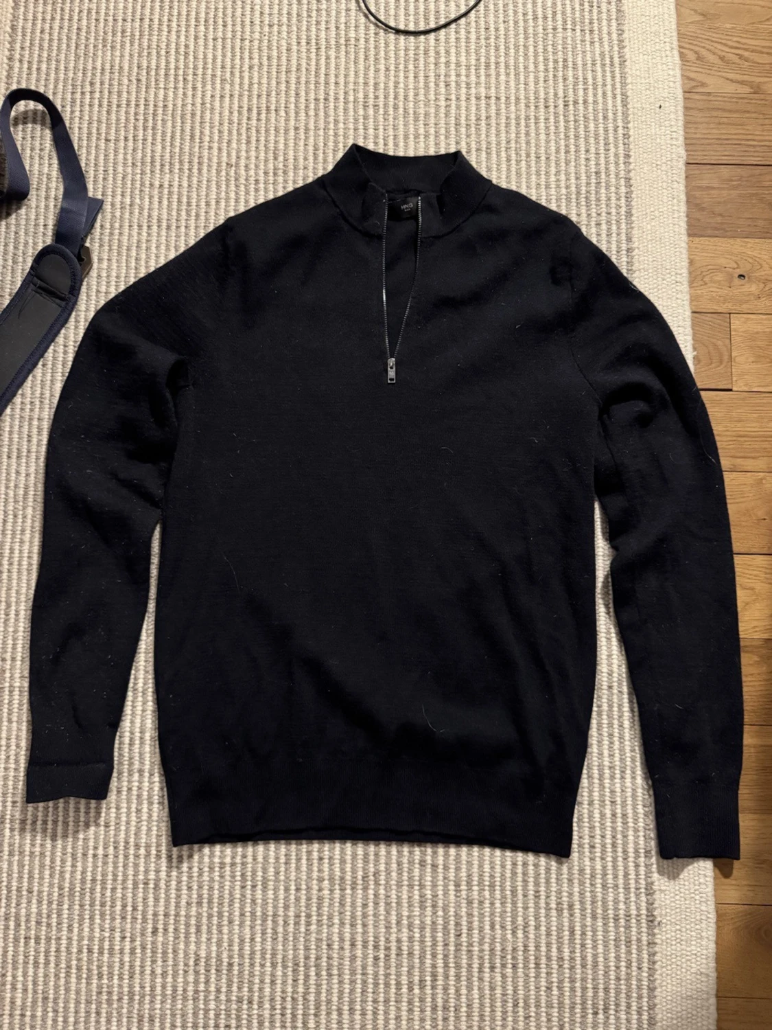 Mörkblå half zip polotröja