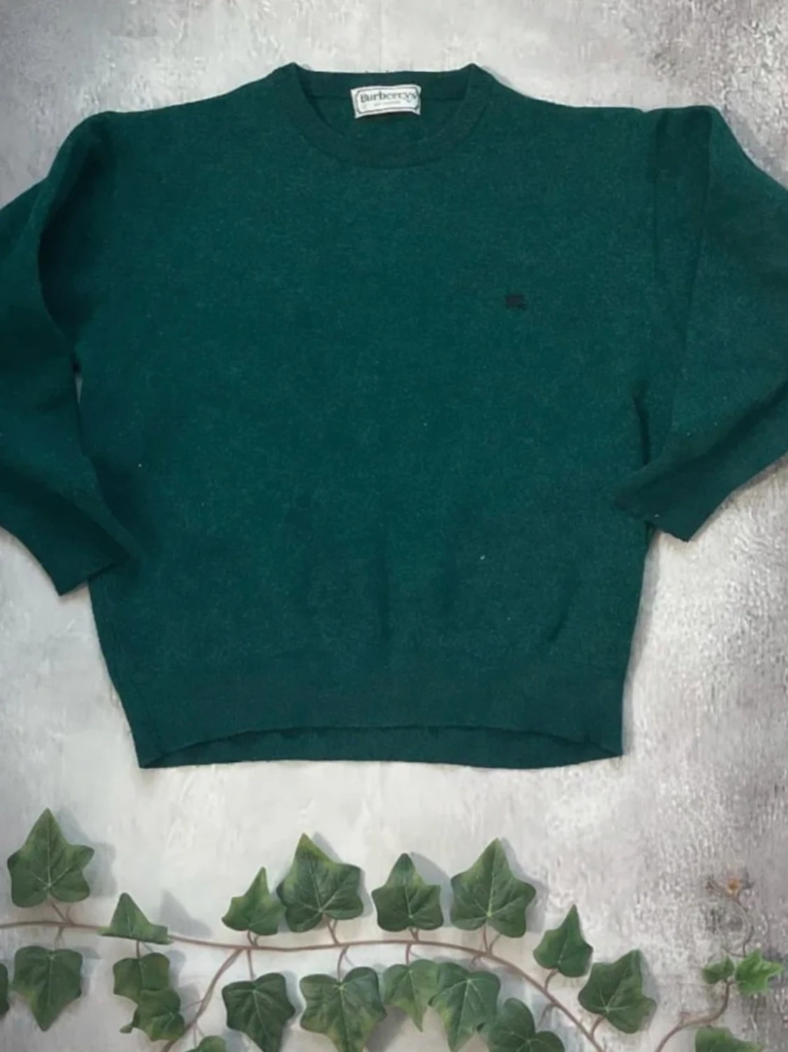Mörkgrön stickad tröja från Burberrys