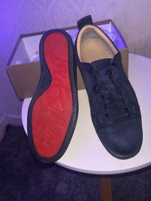 Svarta Christian Louboutin - Helt okej skick på mina svart louboutins som jag säljer                                                                                  Dom är i storlek 43 men kan passa 44                          Det går alltid er diskutera priset vid snabbaffär!!!