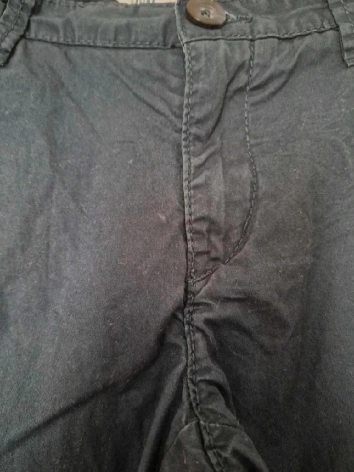 Mörkblå chinos i bomull - 2