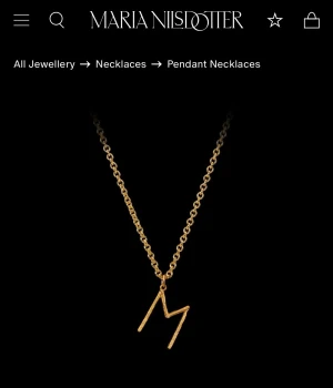 Maria Nilsdotter halsband - Säljer mitt halsband från Maria Nilsdotter i guld bokstaven H. Mycket bra skick och har guld doperats en gång. Ask ingår såklart. Pris kan diskuteras💕💕