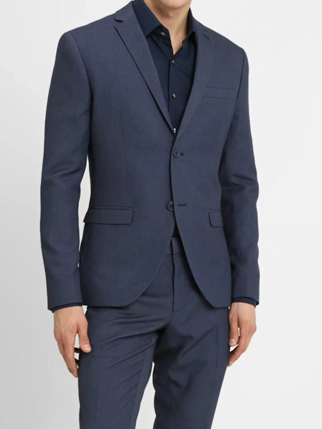 Marinblå kostym med kavaj och byxa - 1