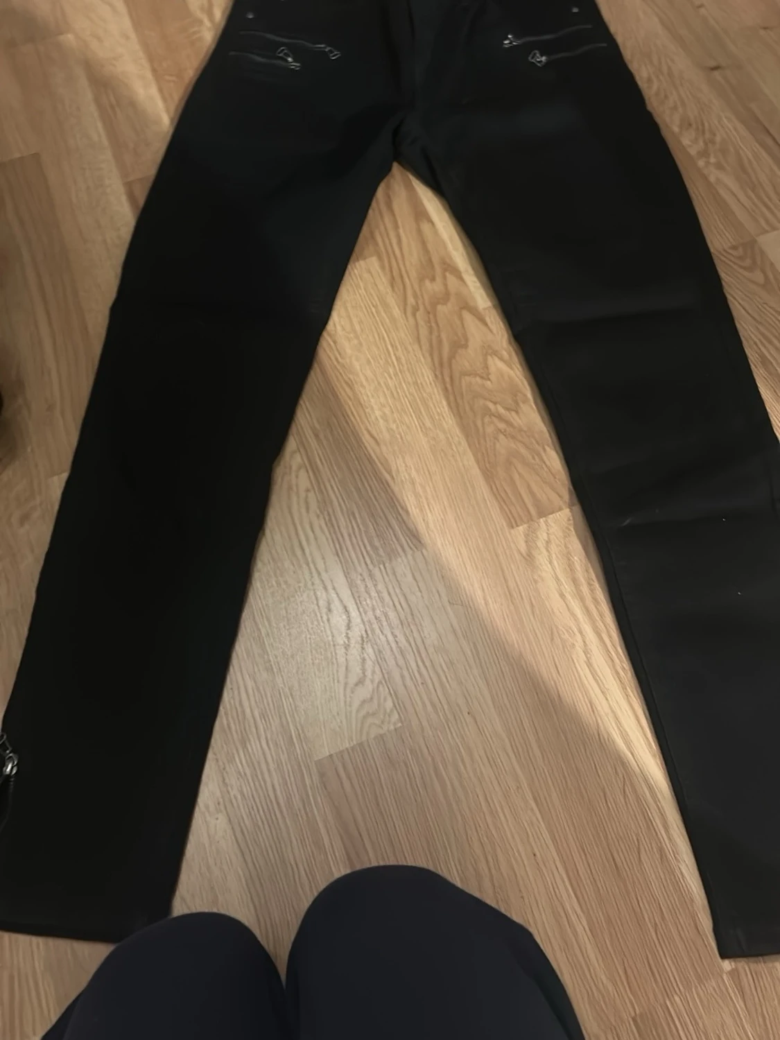 Svarta skinny jeans med dragkedjor - 1