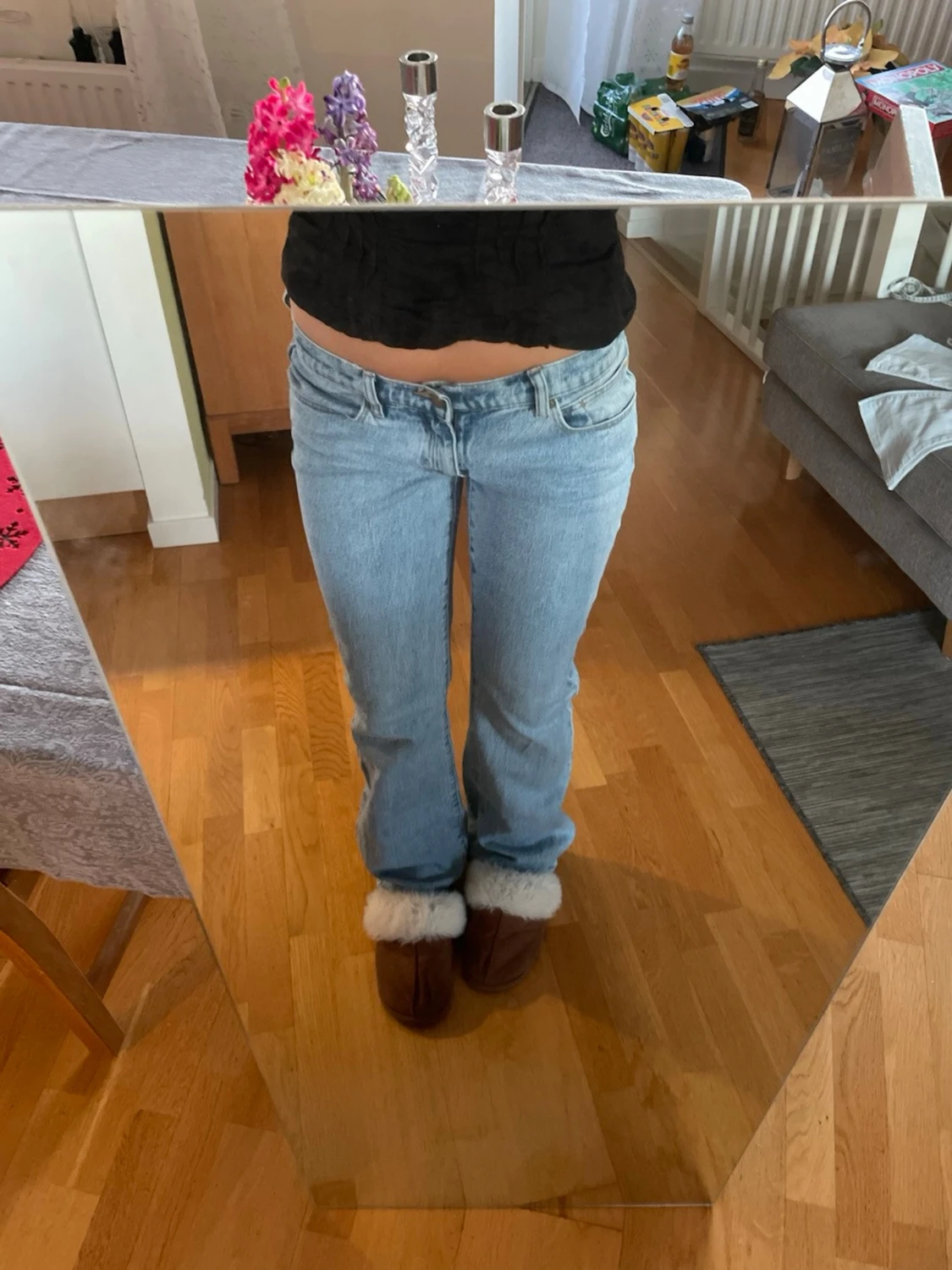 Jeans lowwaist utsvängda lågmidjade bootcut  - 1