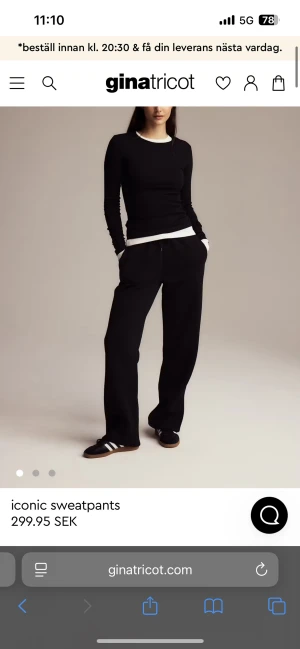 Svarta mjukisbyxor från gina - Svarta mjukisbyxor från Gina Tricot! Dom är väl använda, men i bra skick. Säljer pga att dom har blivit förkorta för mig💕💕